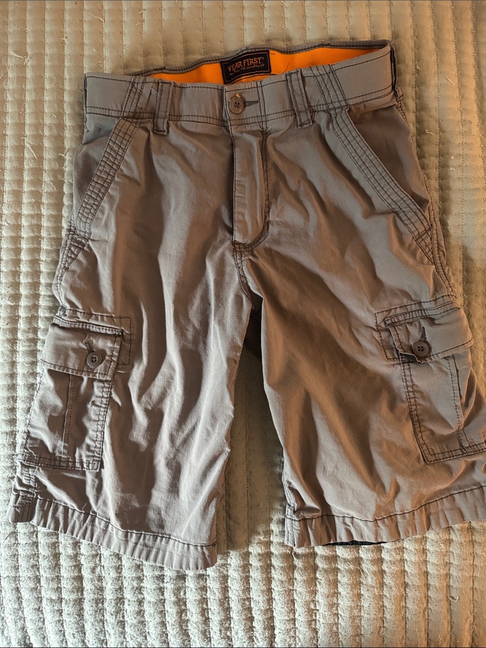 Wear First Men's Light Gray Cargo Shorts with Utility Pockets